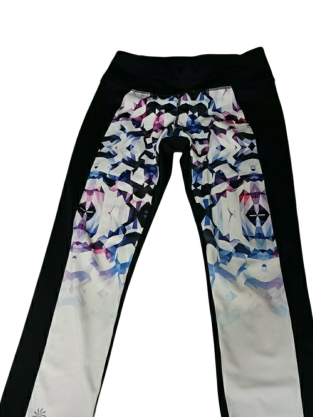 Athleta Black Geo Disco Sonar Cropped Workout Leggings